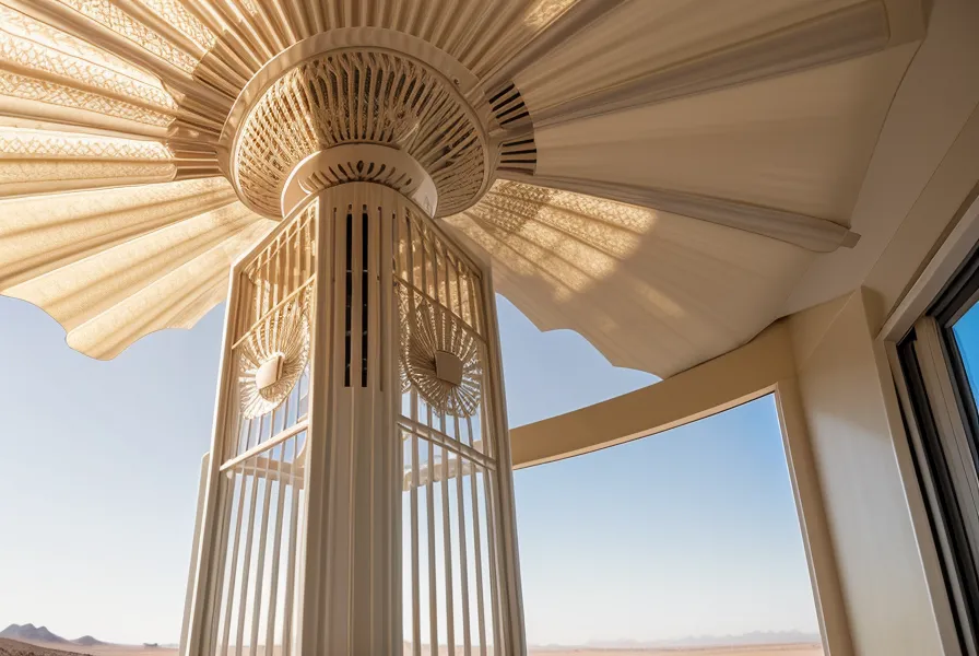 Close-up of a tower fan in a 1990s Arizona bedroom.