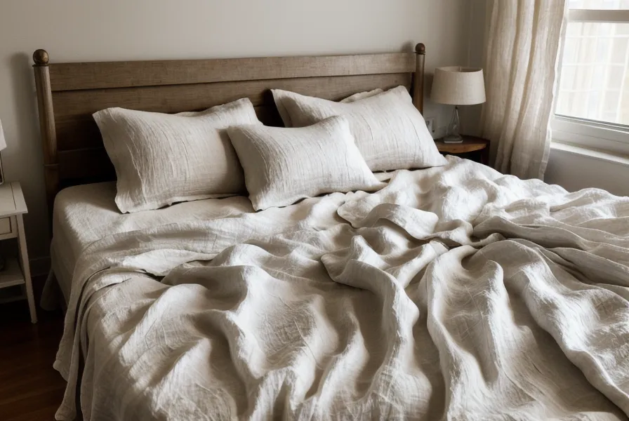 A high-velocity floor fan aimed at the foot of a bed for cooling.