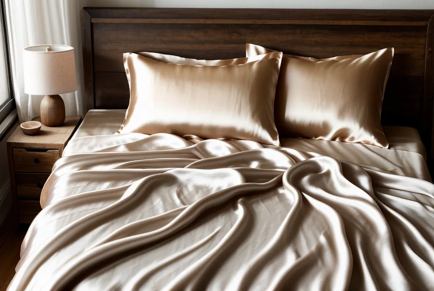 A silk pillowcase and a notebook with temperature logs on a bed.