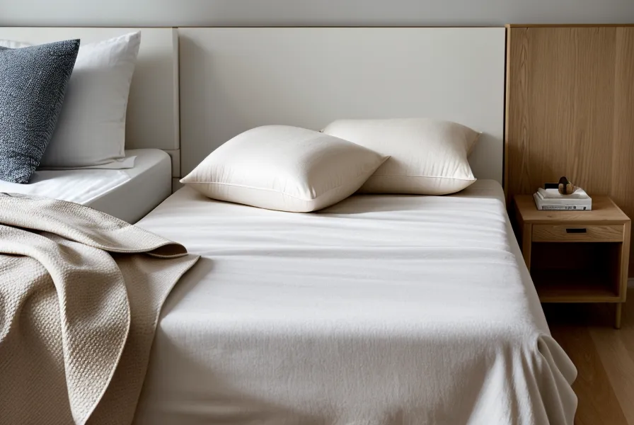 BedJet 3 climate comfort system hose connected under a fitted sheet on a bedroom mattress