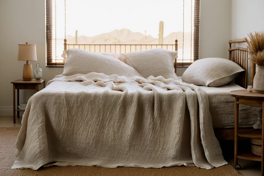 Close-up of heavy cotton weave next to smoother silver-infused cooling sheet fabric, showing the texture difference for night sweats bedding