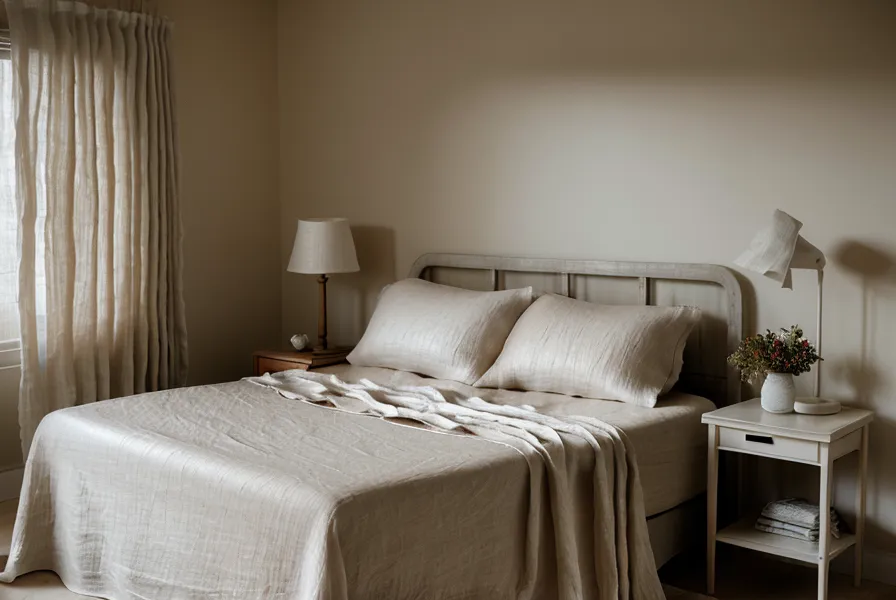 High-velocity floor fan driving evaporative airflow across cotton sheets in a bedroom-cooling test